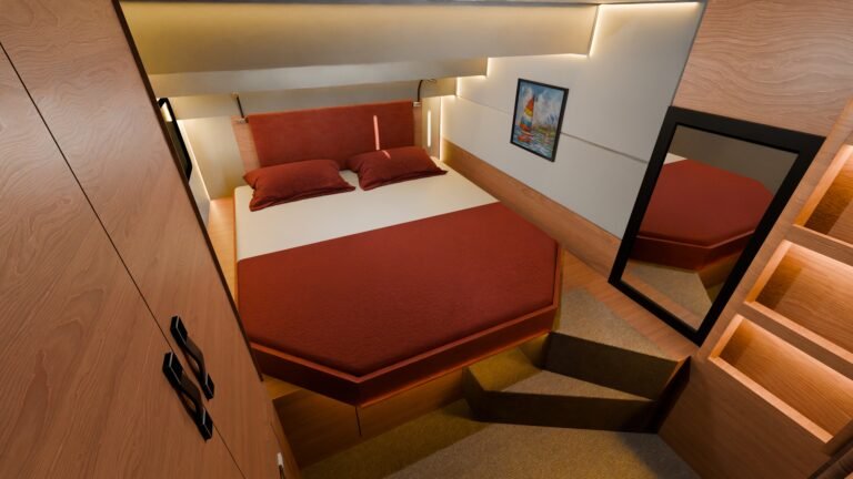 bedroom-red-bed-ss1320-catamaran